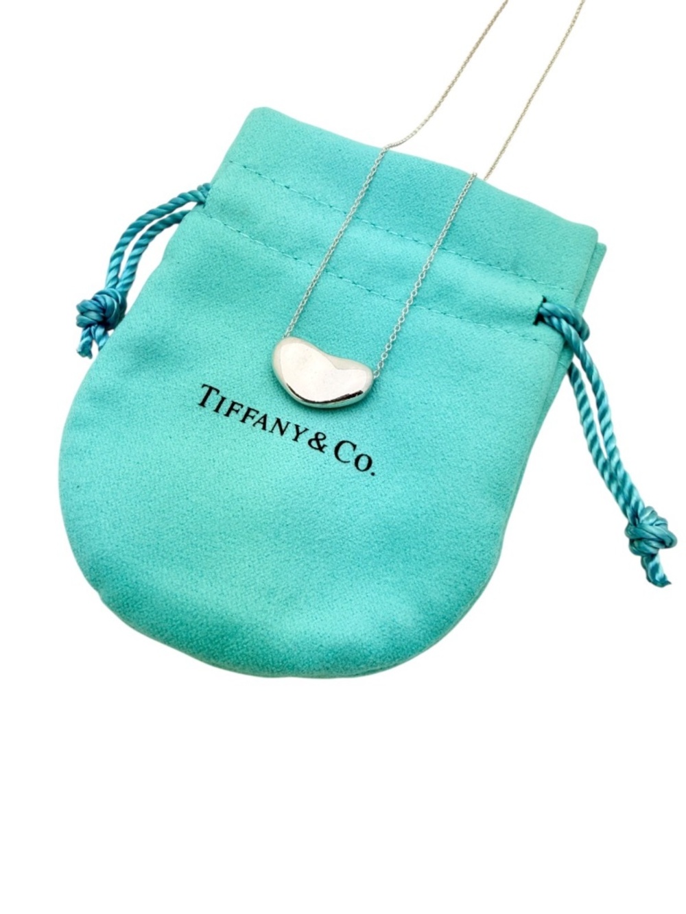 Tiffany Elsa Peretti sterling 18mm Medium 'Bean' necklace, 16" chain